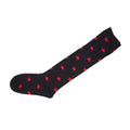 Womens Red Star Knee High Socks Striped Ladies Black AU Stock