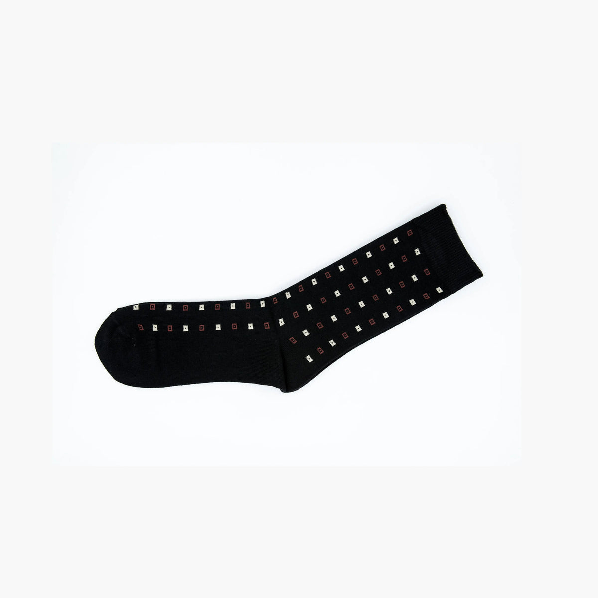 Men Black Pattern Premium Cotton Blend Mens Crew Socks 6-11 Comfort