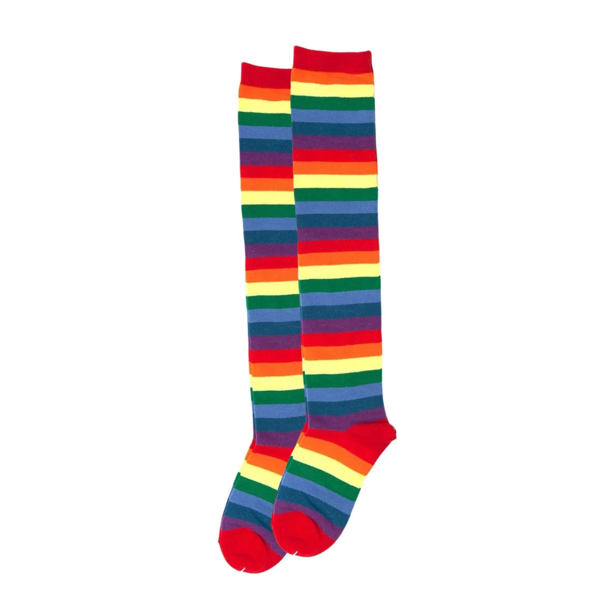 Ladies Rainbow Striped Womens Cotton Knee High Socks Over the Knee Thigh High