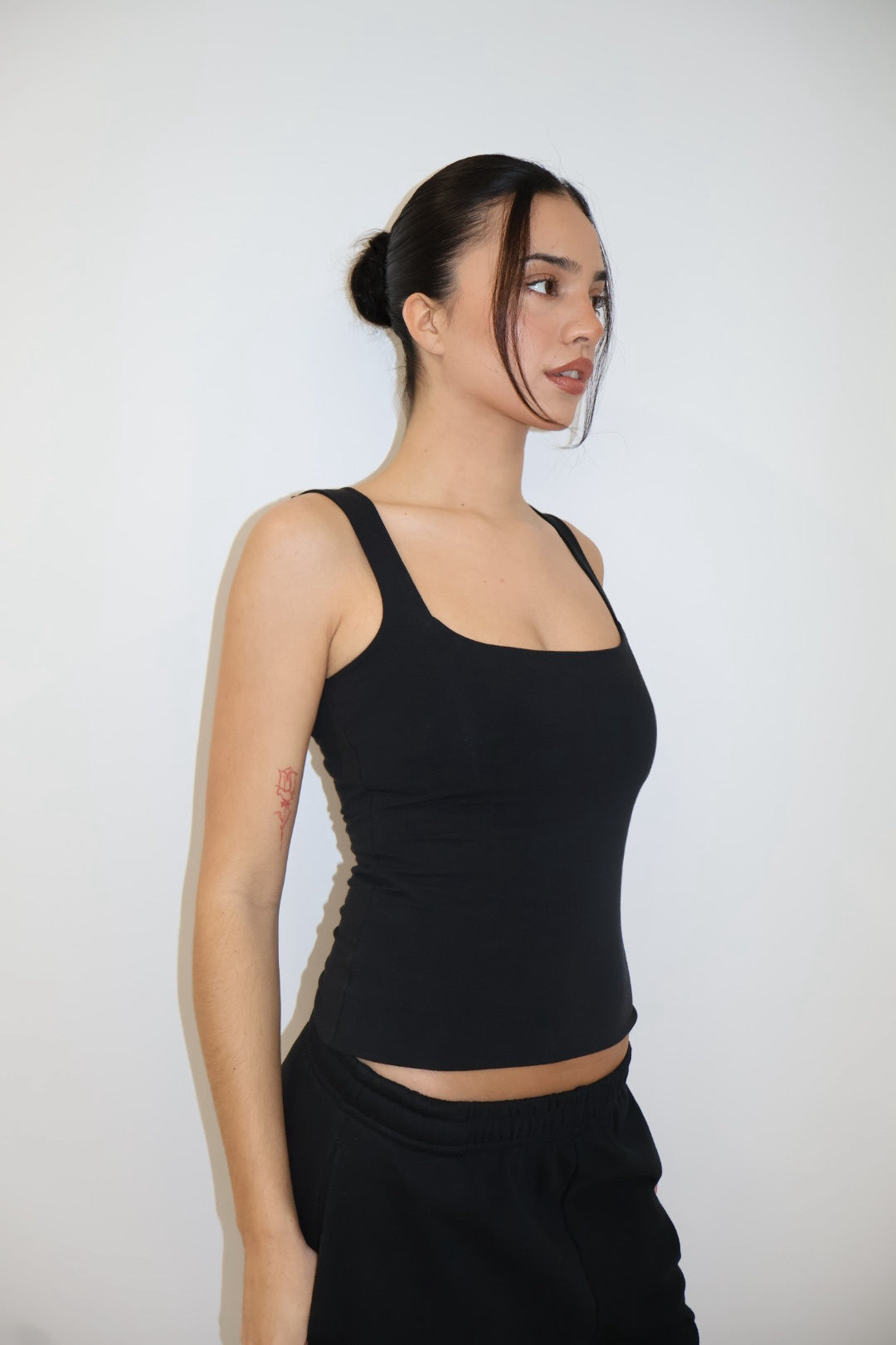 Pima Cotton Tank Top - Black