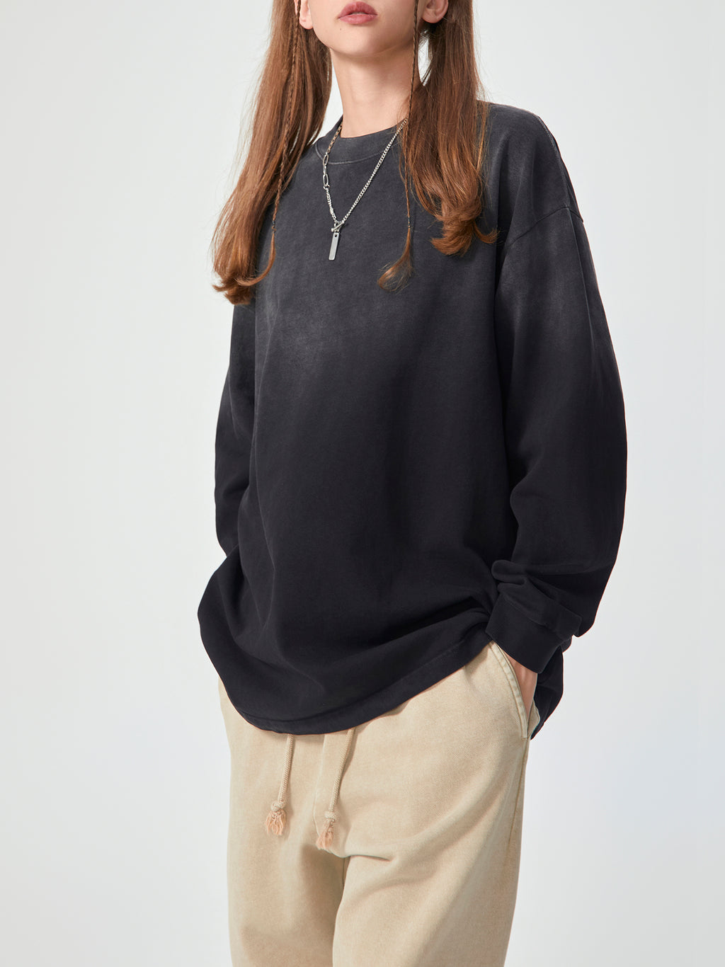 Gradient Washed Long Sleeve T-Shirt gallery view