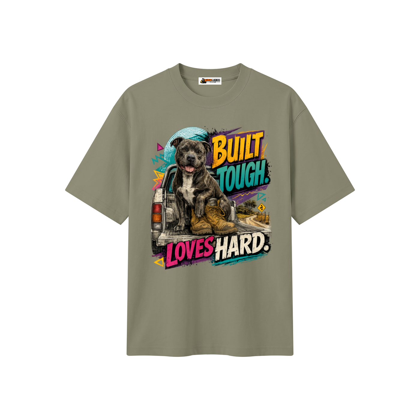 Built Tough Loves Hard Unisex Heavyweight Oversized T-Shirt