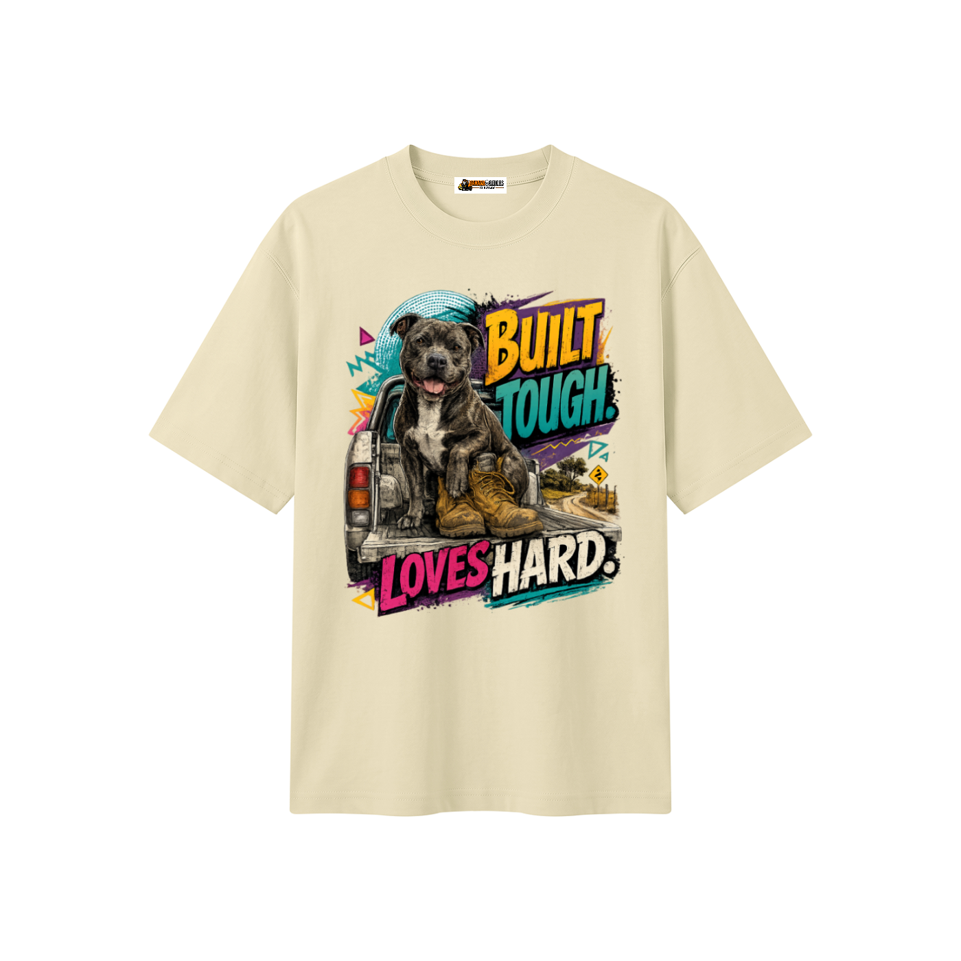 Built Tough Loves Hard Unisex Heavyweight Oversized T-Shirt