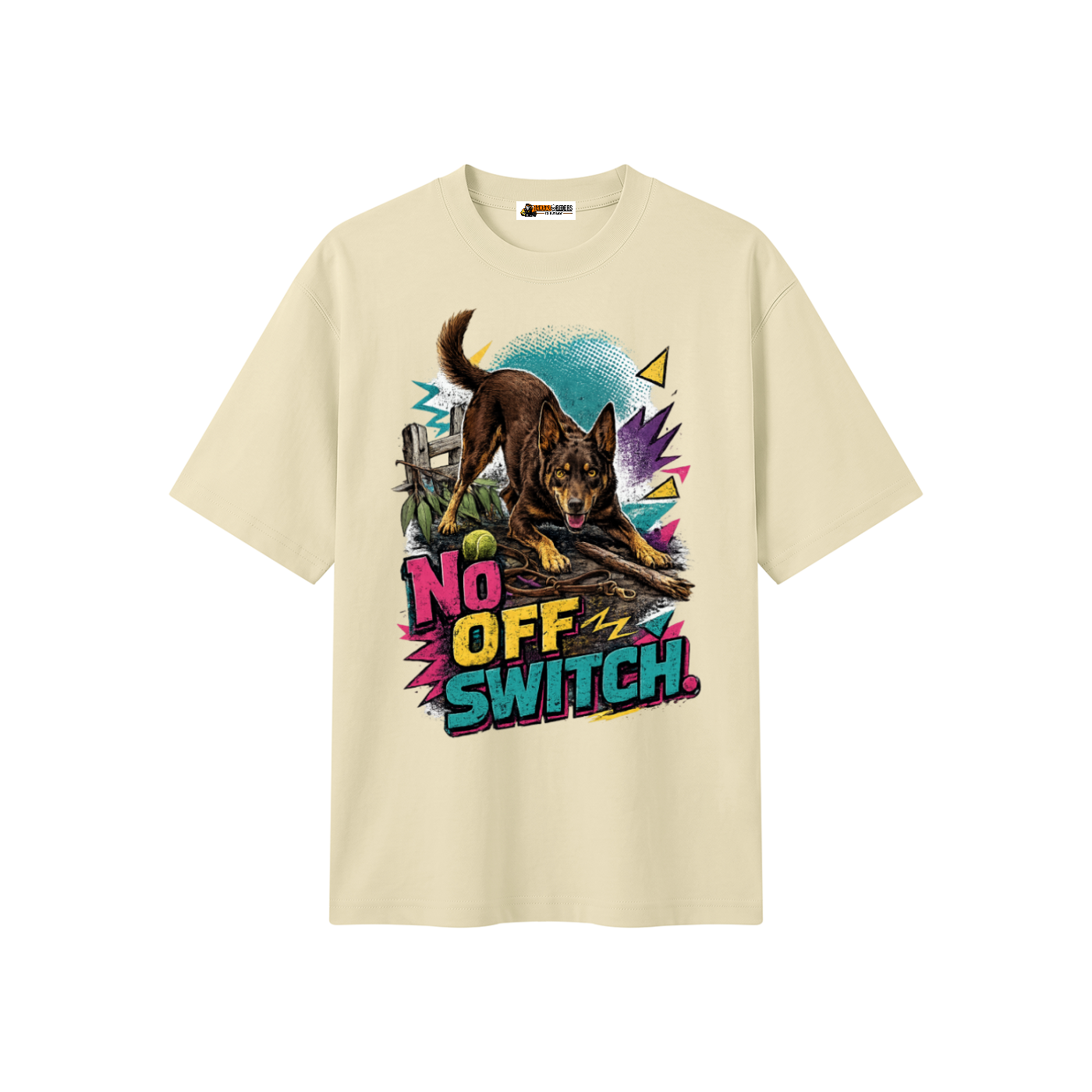 No Off Switch Unisex Heavyweight Oversized T-Shirt
