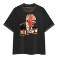 Sit Down Unisex Mineral Washed Boxy Panel T-Shirt