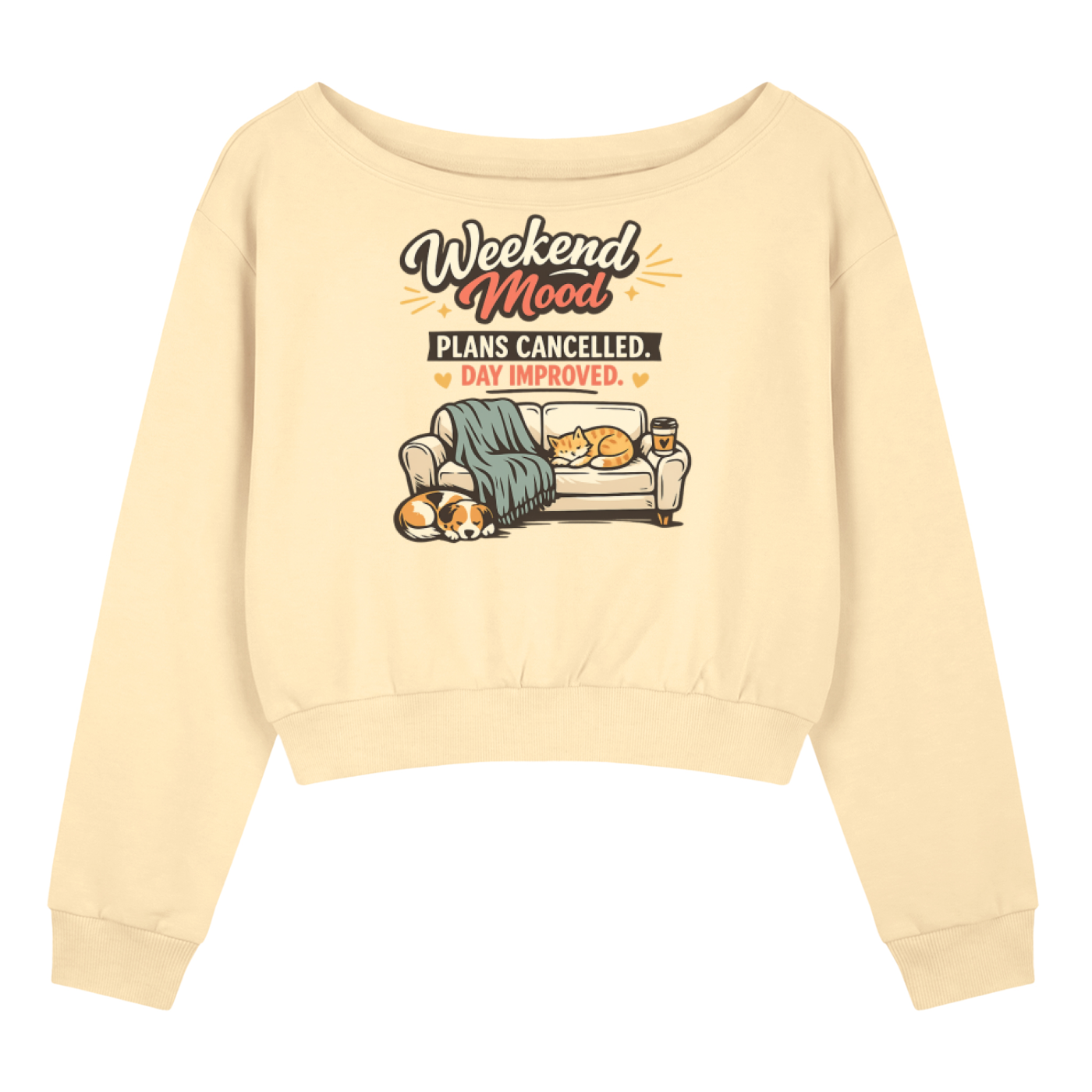 Weekend Mood Women's Off-Shoulder Sweatshirt