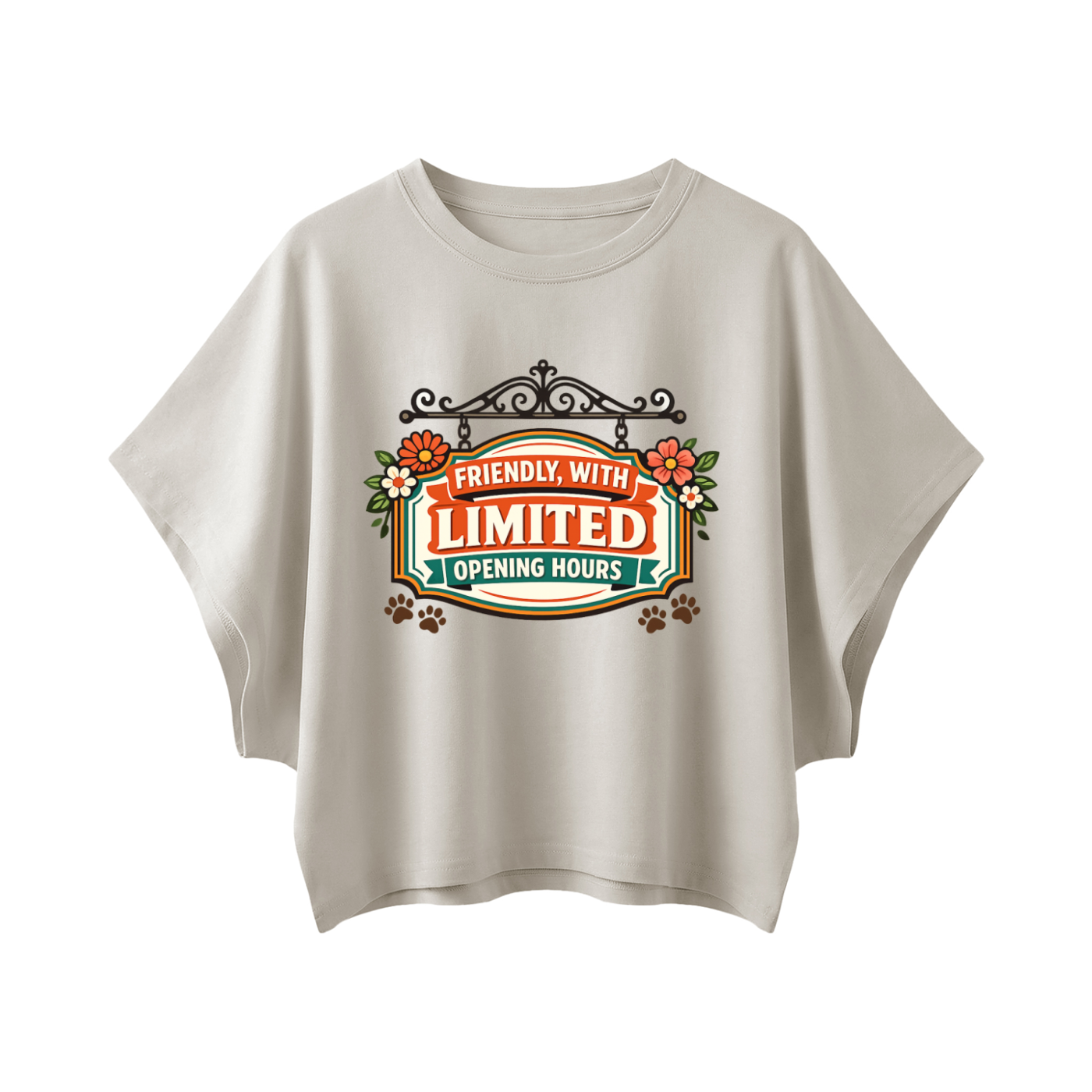 Friendly Limited Women's Cropped Dolman T-Shirt