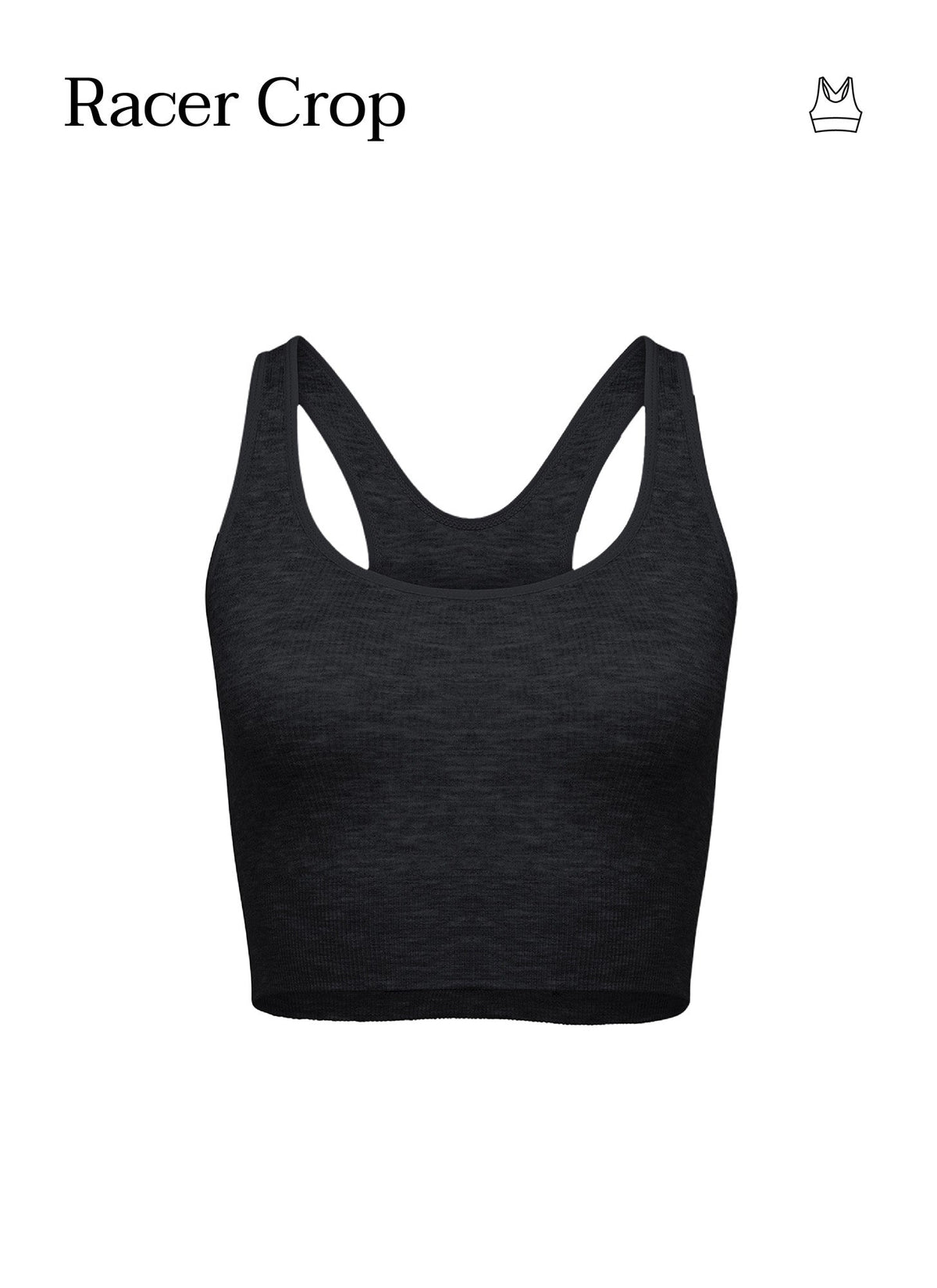 Racer Crop Modal Wire-Free Bralette - Black