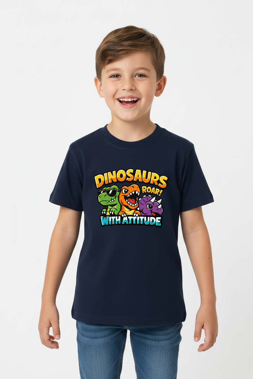 Dinosaur Roar Kids’ Crewneck Short Sleeve T-Shirt
