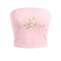Flower Bouquet Women's Strapless Cropped Tube Top