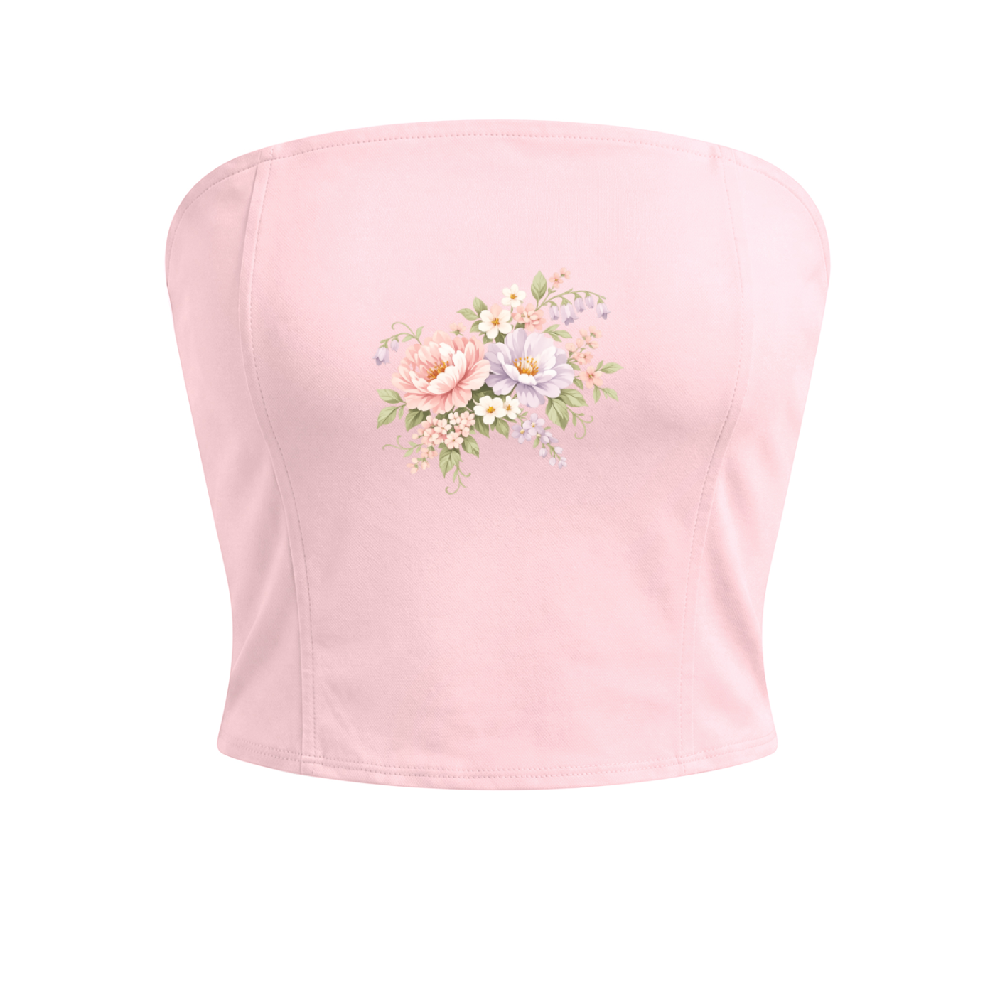 Flower Bouquet Women's Strapless Cropped Tube Top