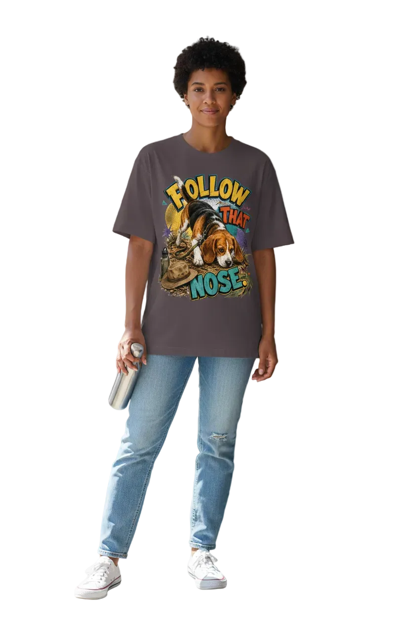 Follow That Nose Unisex Heavyweight Oversized T-Shirt