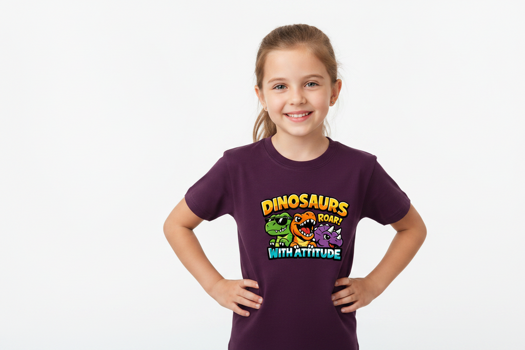 Dinosaur Roar Kids’ Crewneck Short Sleeve T-Shirt