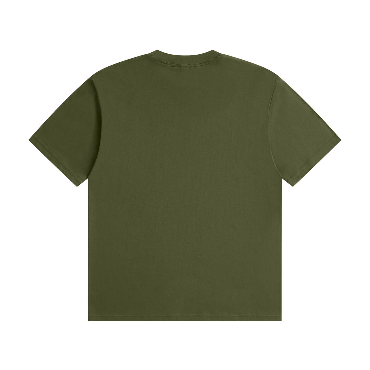 Honey Calm Down Unisex Graphic Cotton T-Shirt - Army Green back view