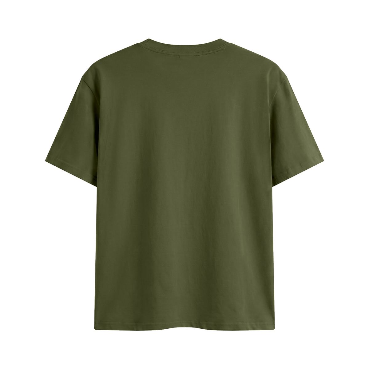 Honey Calm Down Unisex Graphic Cotton T-Shirt - Army Green back 3D mockup