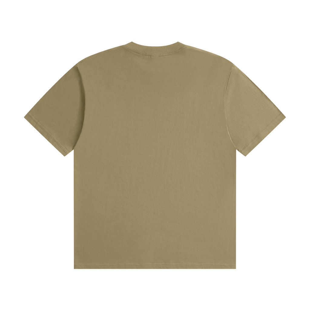 Honey Calm Down Unisex Graphic Cotton T-Shirt - Khaki back view