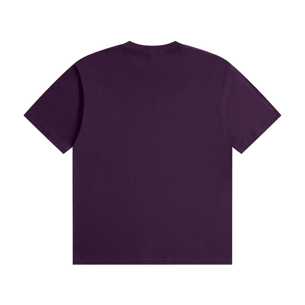 Honey Calm Down Unisex Graphic Cotton T-Shirt - Purple back view