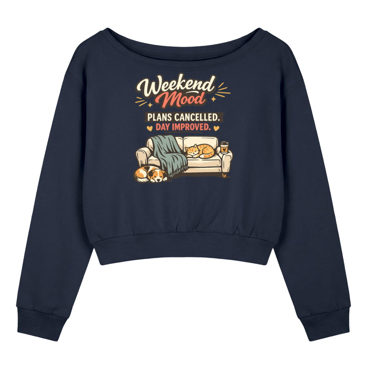 Weekend Mood Women's Off-Shoulder Sweatshirt