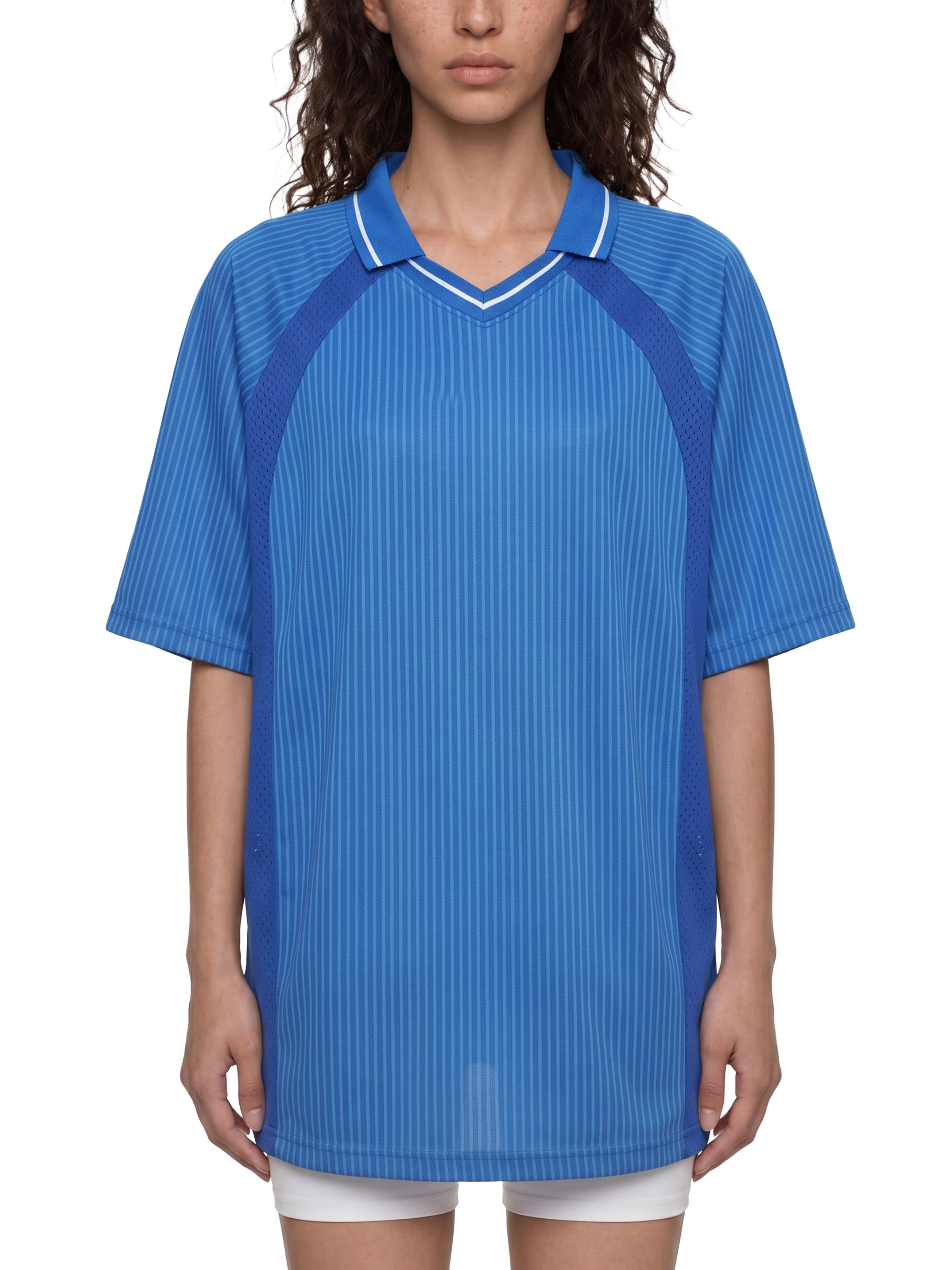 Striped V-Neck Soccer Jersey