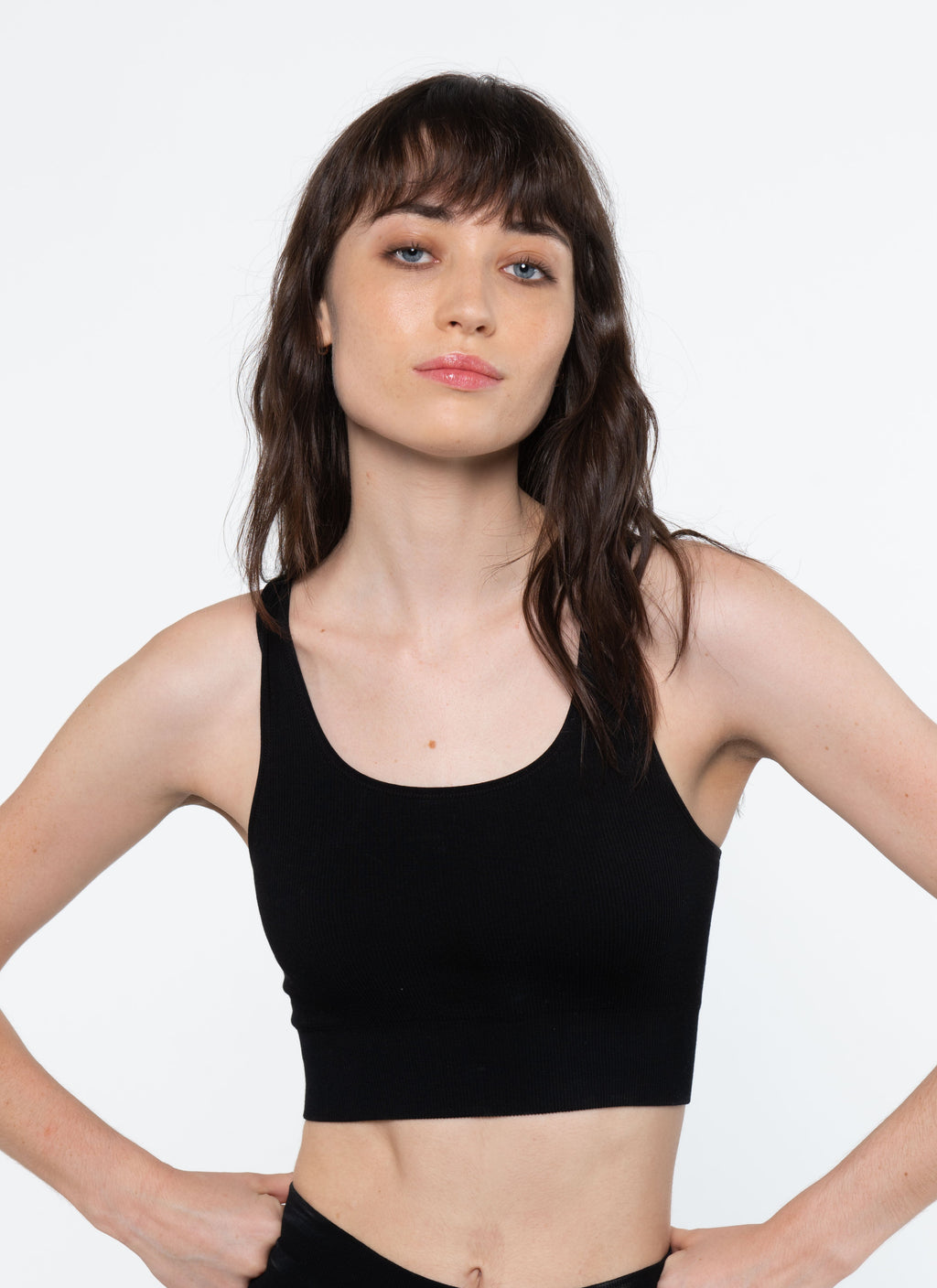Racer Crop Modal Wire-Free Bralette - Black