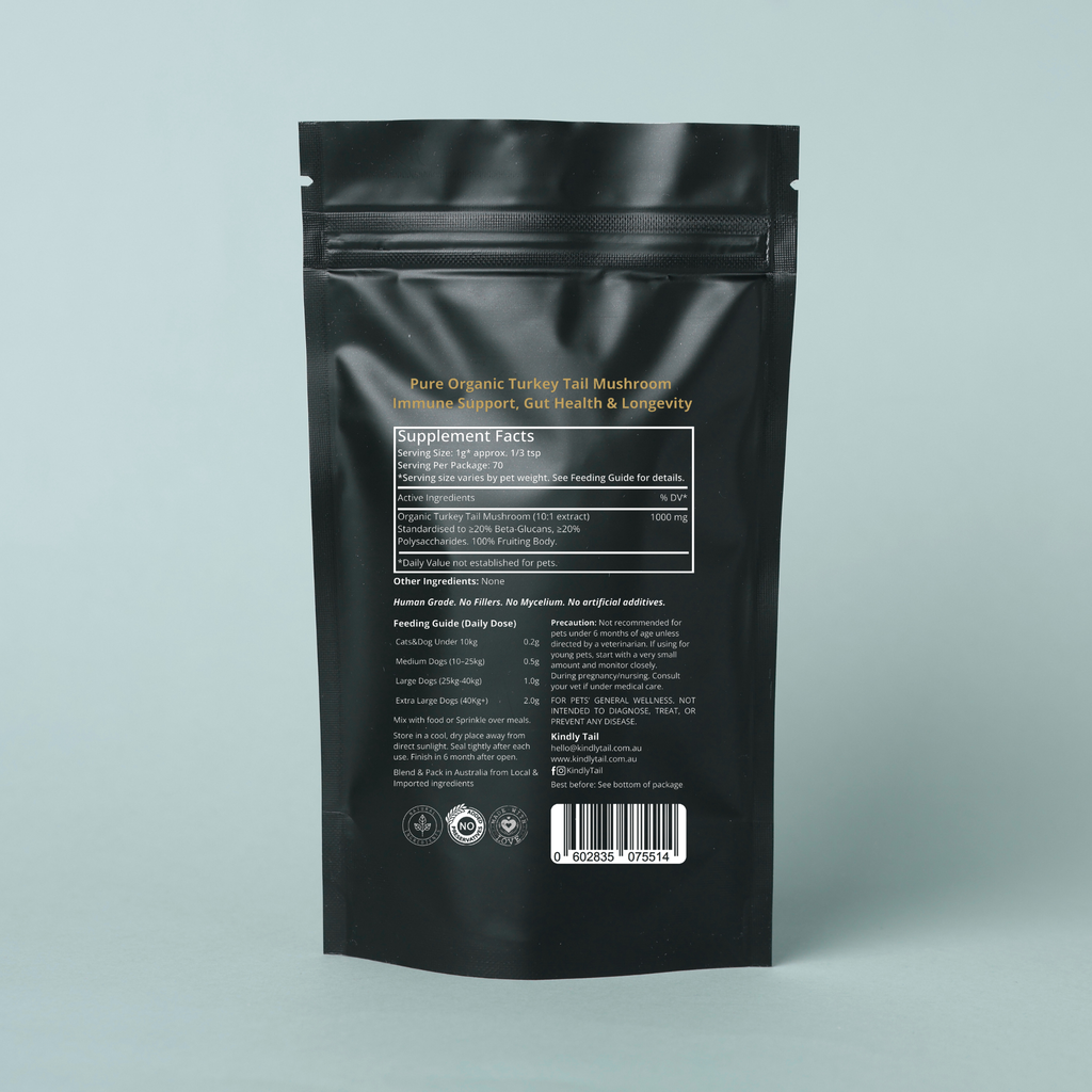 Pure Turkey Tail Mushroom Powder for Dog & Cat