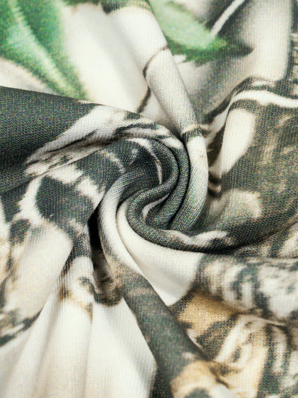 Unisex Tree Camo Boxy T-Shirt hem and fabric detail