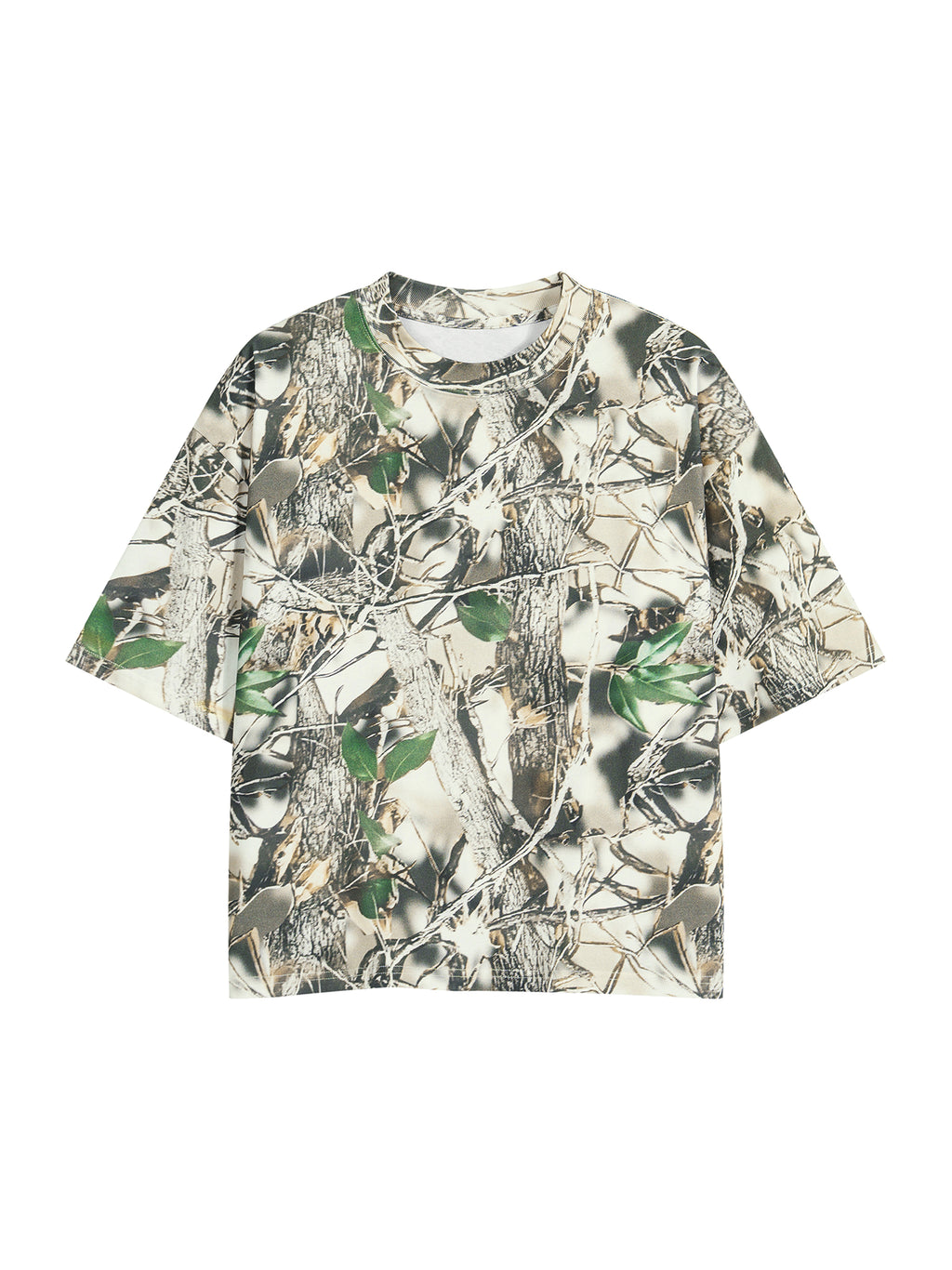 Unisex Tree Camo Boxy T-Shirt front flat view