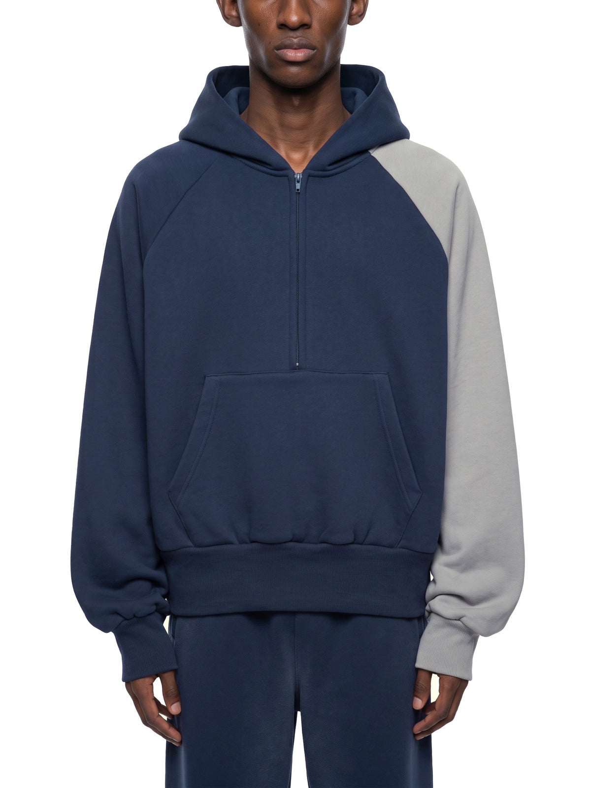 Unisex Color-Block Fleece Hoodie