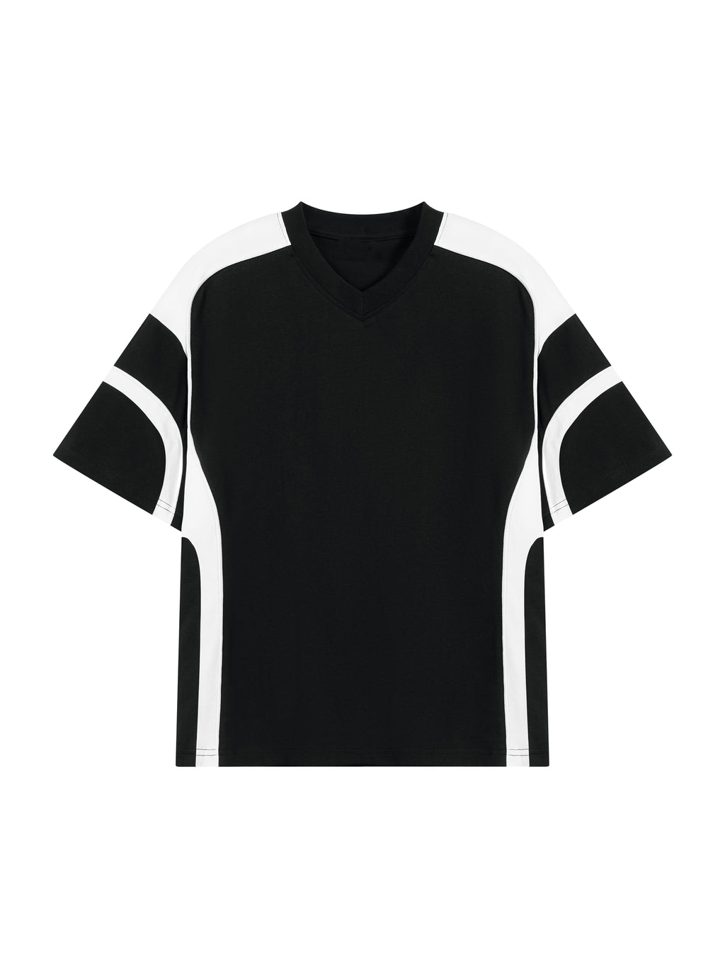 Unisex Colour Block V-Neck T-Shirt