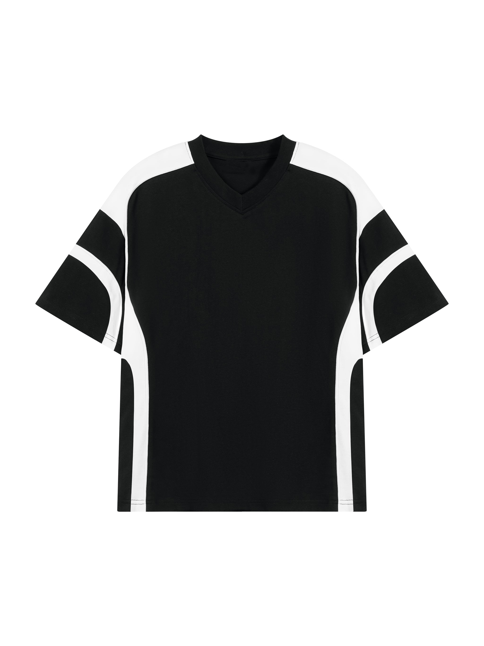 Unisex Colour Block V-Neck T-Shirt