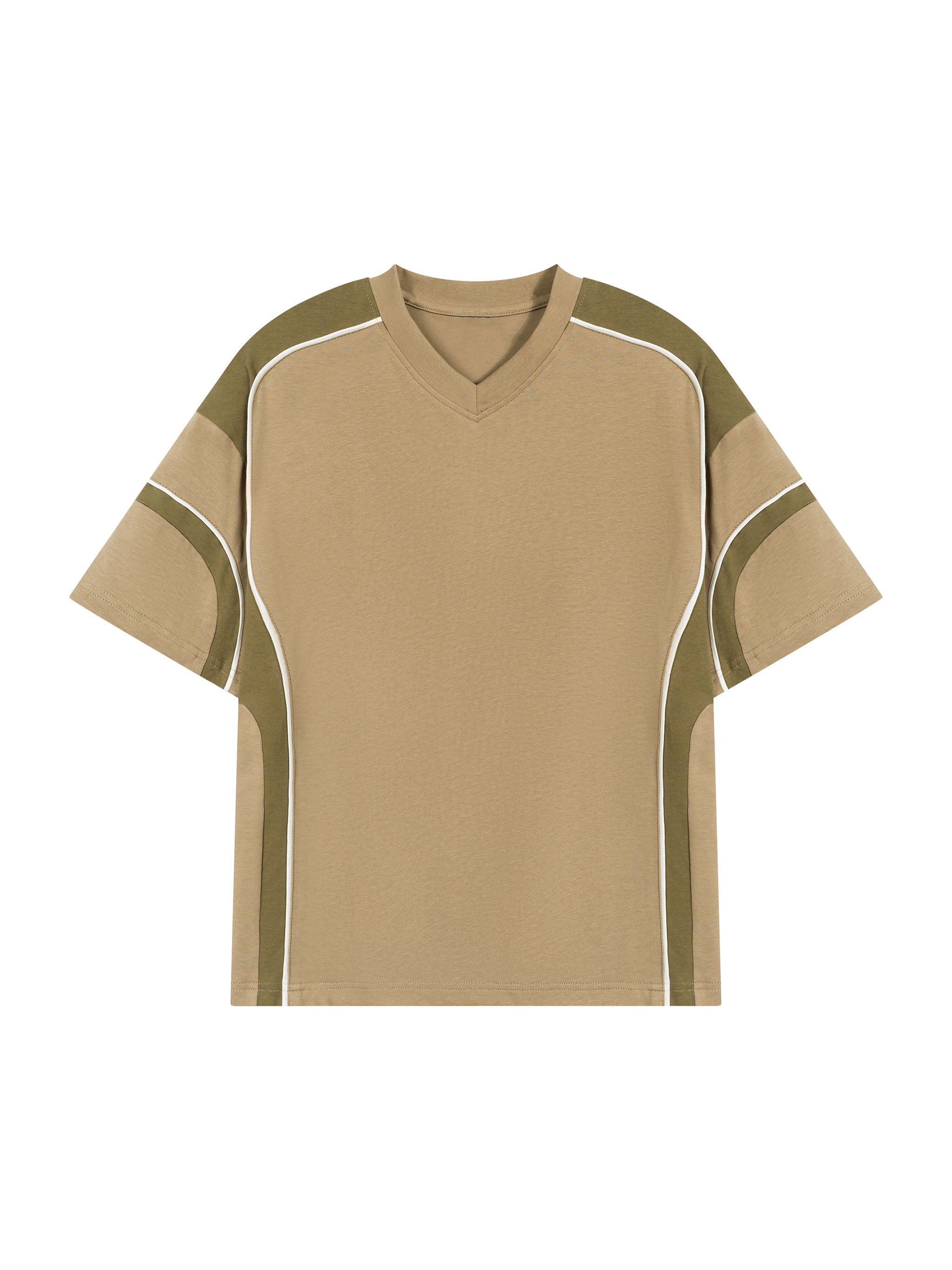 Unisex Colour Block V-Neck T-Shirt