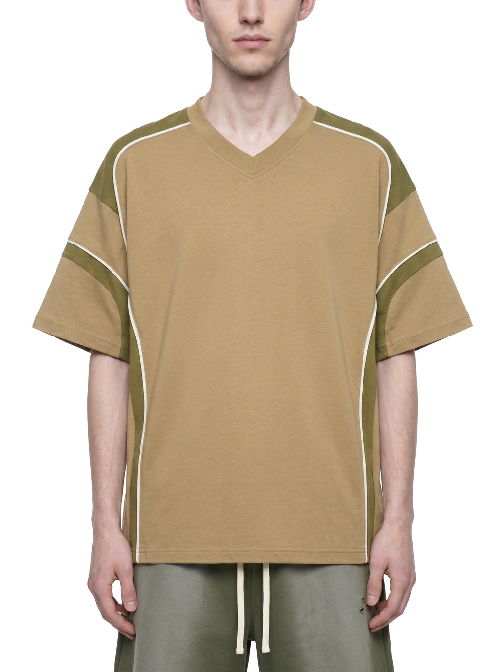 Unisex Colour Block V-Neck T-Shirt