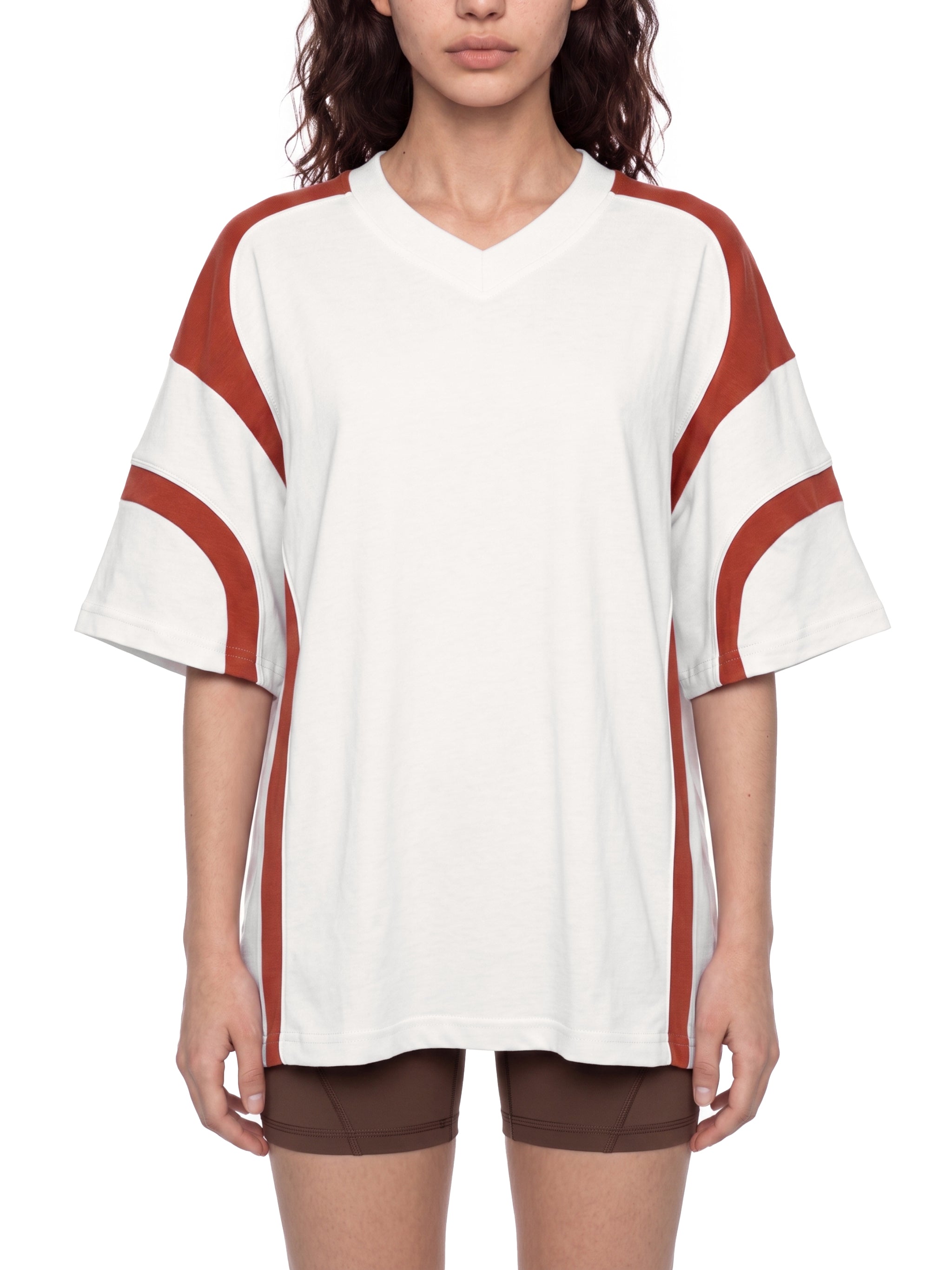 Unisex Colour Block V-Neck T-Shirt