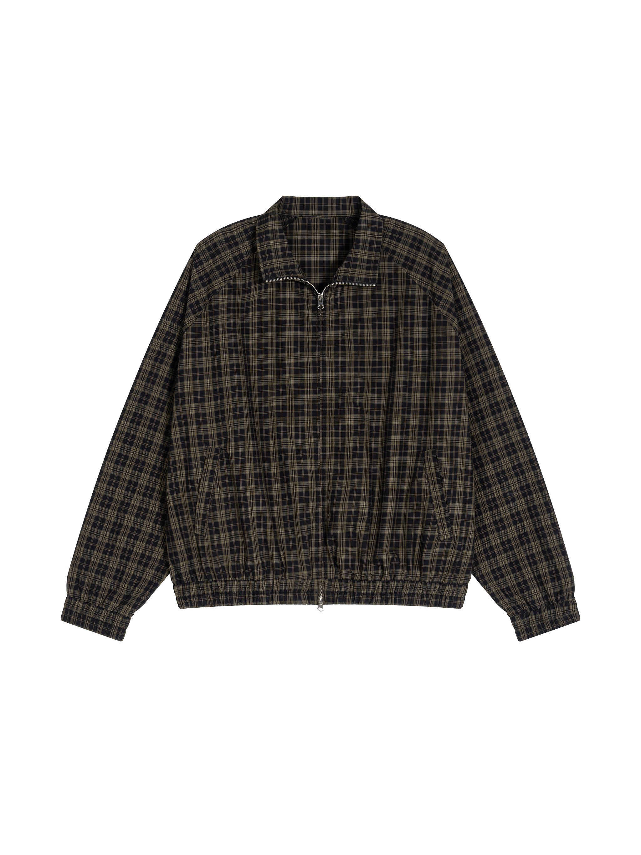 Unisex Plaid Full-Zip Track Jacket