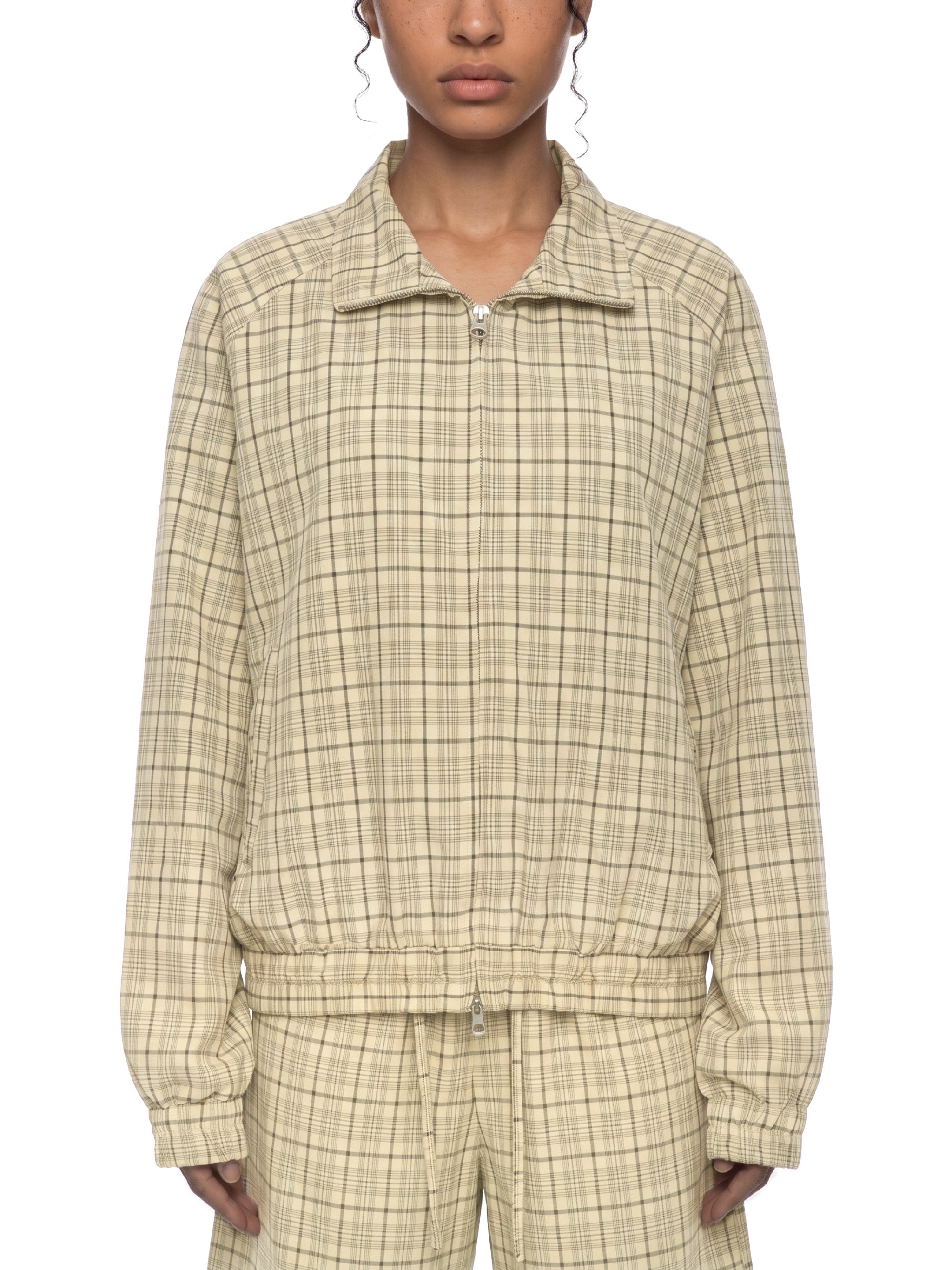 Unisex Plaid Full-Zip Track Jacket