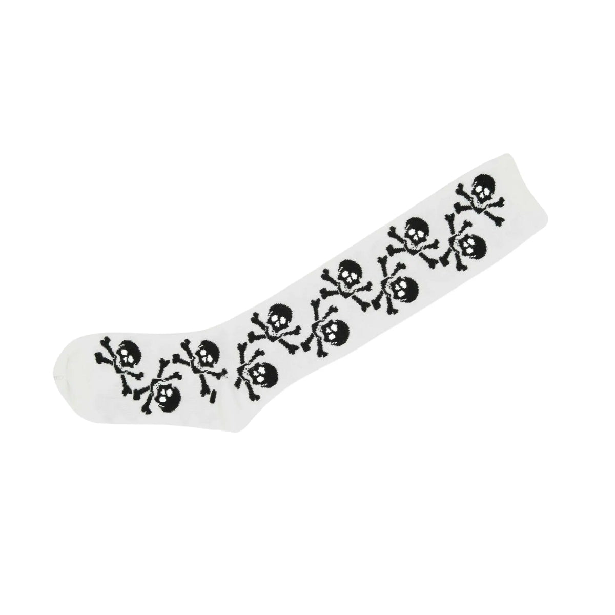 Skull Knee High Socks White