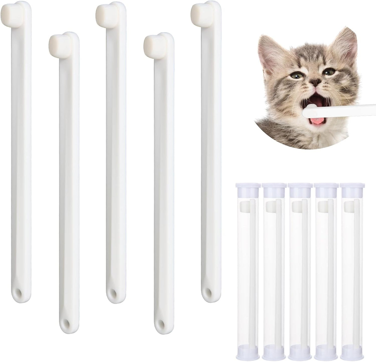Petluno Small Dog & Cat Toothbrush 5 Set Micro Nano Bristles to Clean pet Teeth