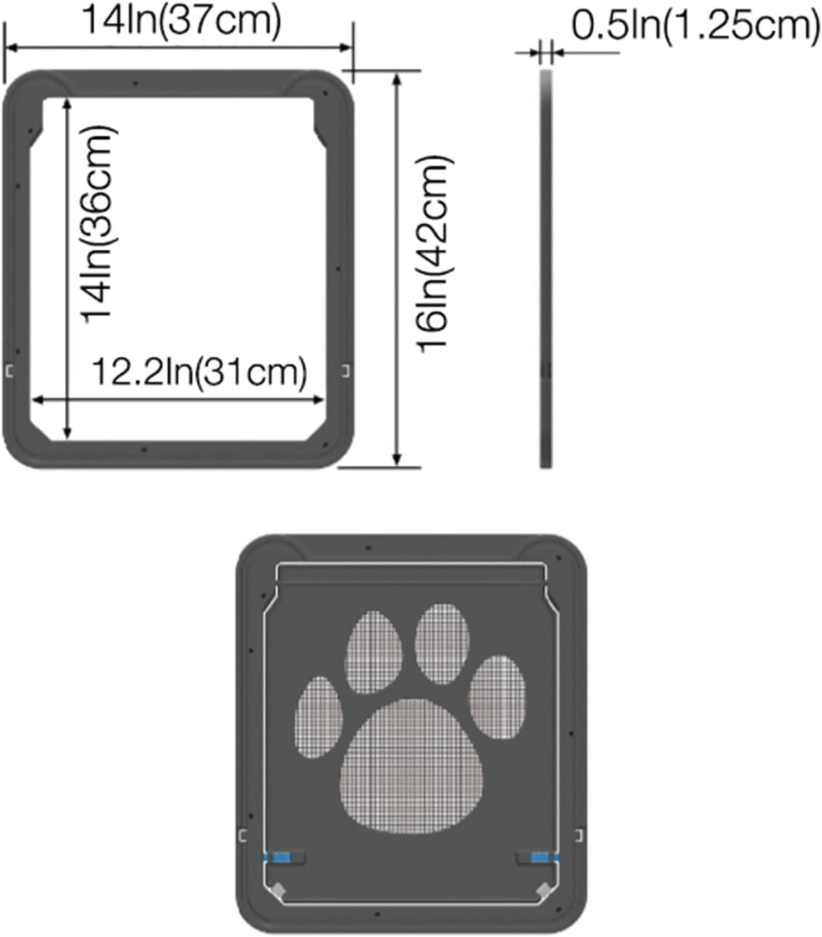 Pet Screen Door Sliding Screen Dogs Door with Magnetic Flap Lock Automatically for Medium Large Dogs