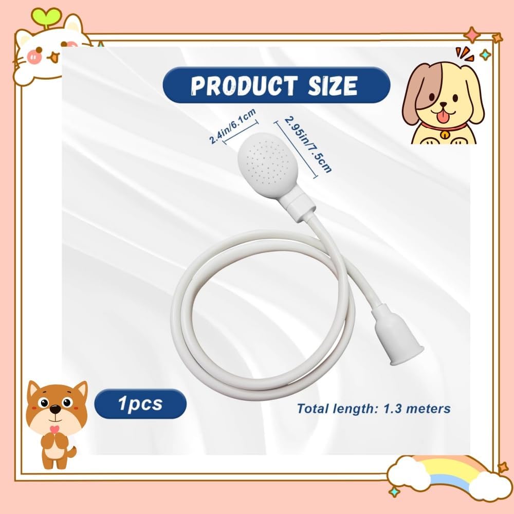 Portable Rubber Hose Spray 1.3 Meters Pet Shower Sprayer Hand Held Hose Hose Bath Tub Sink Spray Attachment for Washing Hair Pet Shower