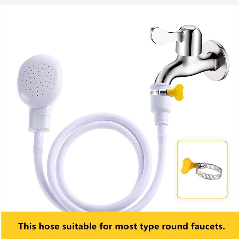 Portable Rubber Hose Spray 1.3 Meters Pet Shower Sprayer Hand Held Hose Hose Bath Tub Sink Spray Attachment for Washing Hair Pet Shower
