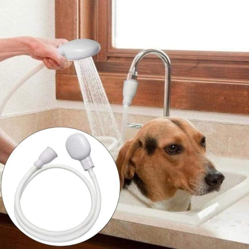 Portable Rubber Hose Spray 1.3 Meters Pet Shower Sprayer Hand Held Hose Hose Bath Tub Sink Spray Attachment for Washing Hair Pet Shower
