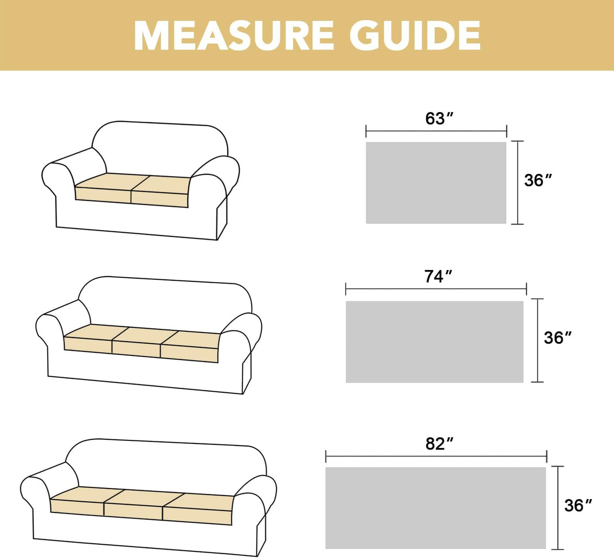 Couch Cover Chenille Pet Fuzzy Sofa Covers for 3 Cushion Anti Slip Washable Slipcovers with
