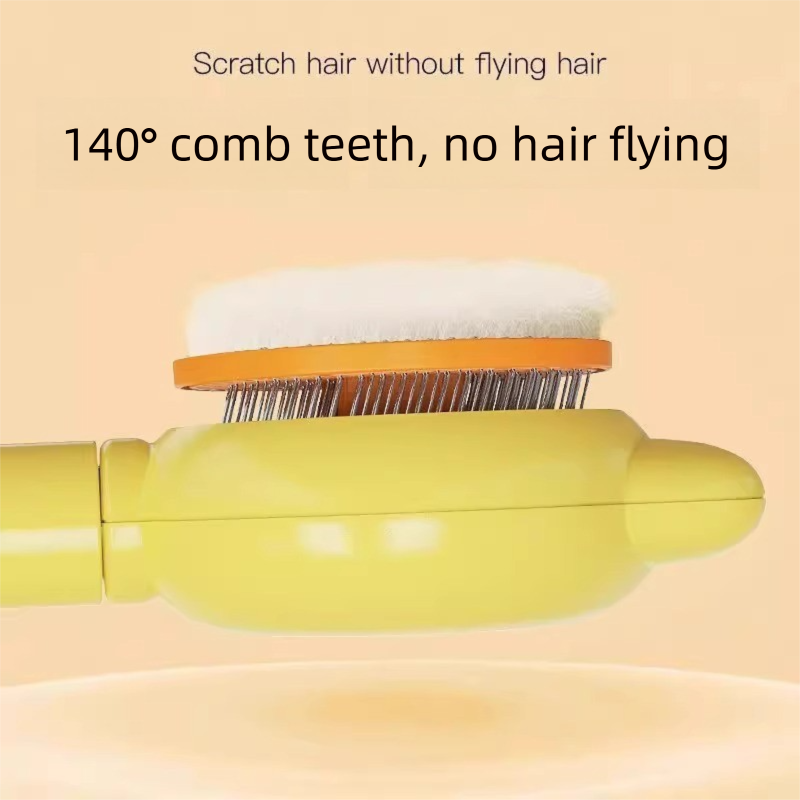 2 Pcs Pink Pet Self-Cleaning Slicker Brush for Cats and