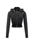 Vintage Washed Cropped Fleece Hoodie