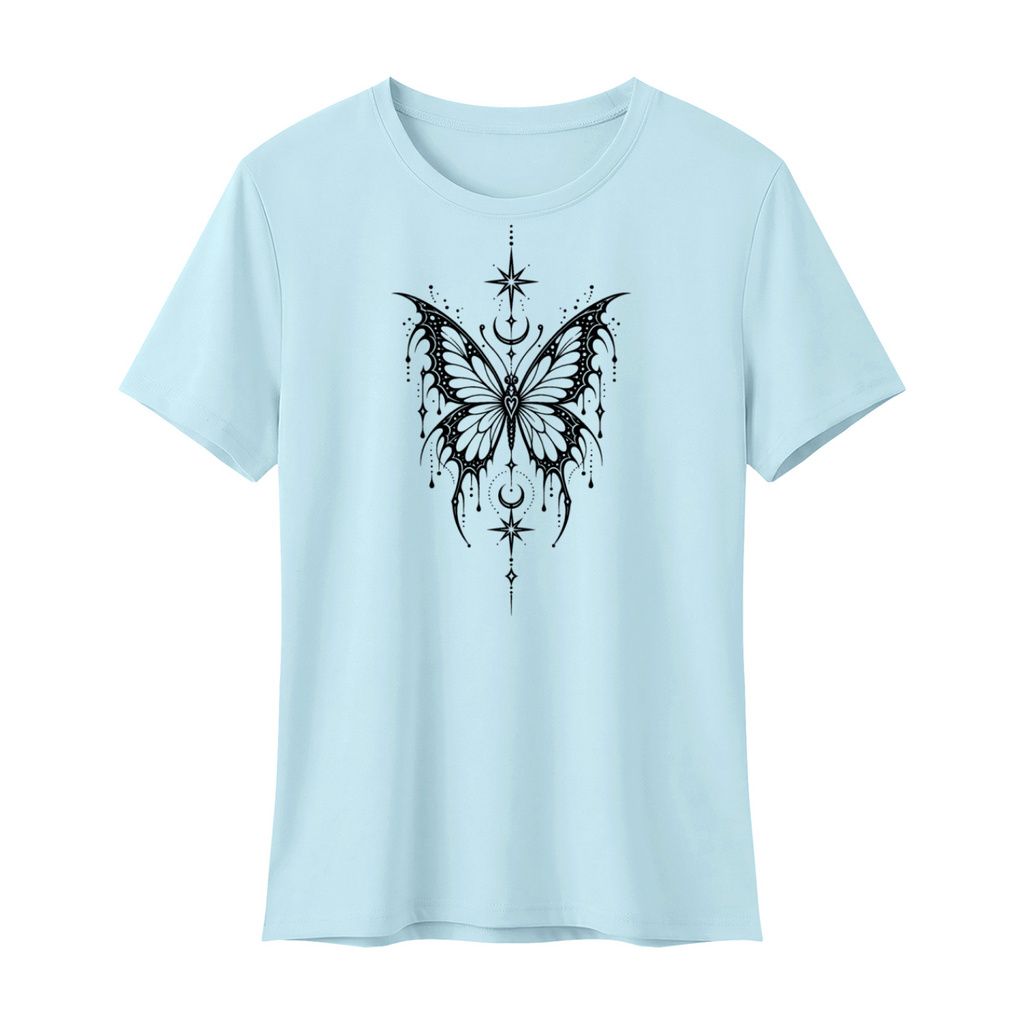 Celestial Butterfly Women's Regular Fit T-Shirt V2 - Sky Blue front mockup