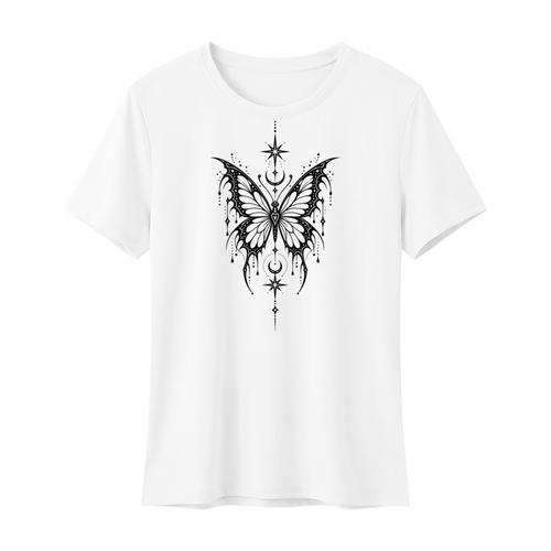 Celestial Butterfly Women's Regular Fit T-Shirt V2 - White front mockup