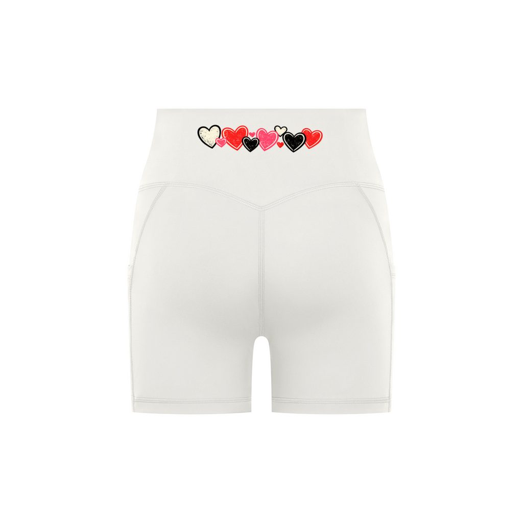 White Hearts biker shorts rear view