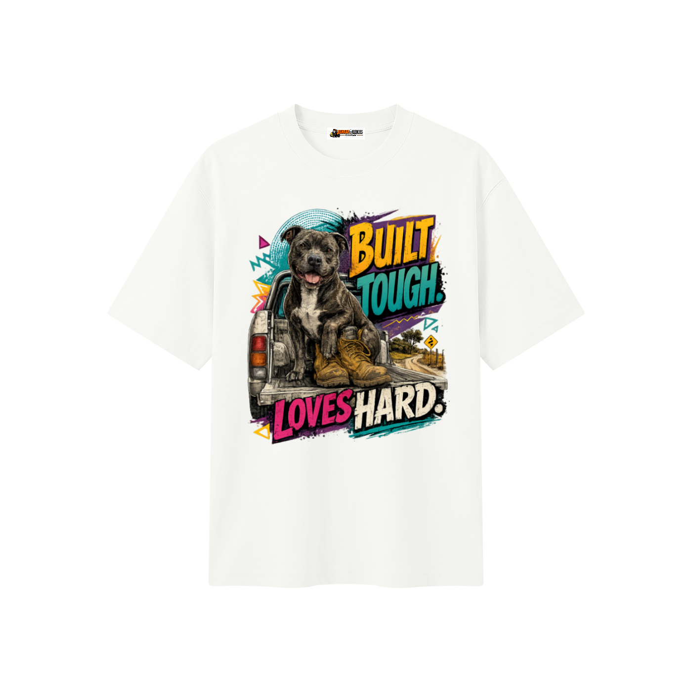 Built Tough Loves Hard Unisex Heavyweight Oversized T-Shirt
