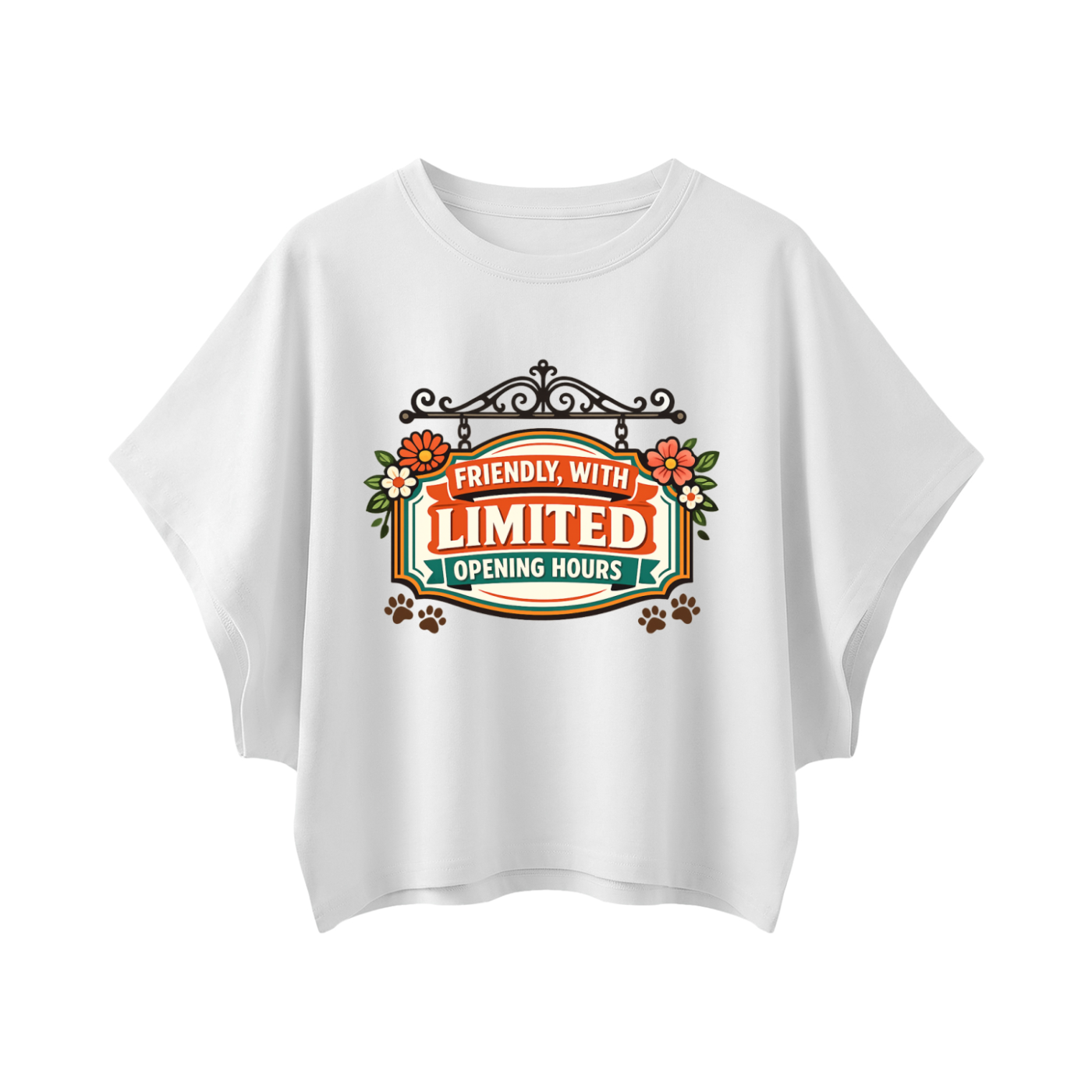 Friendly Limited Women's Cropped Dolman T-Shirt