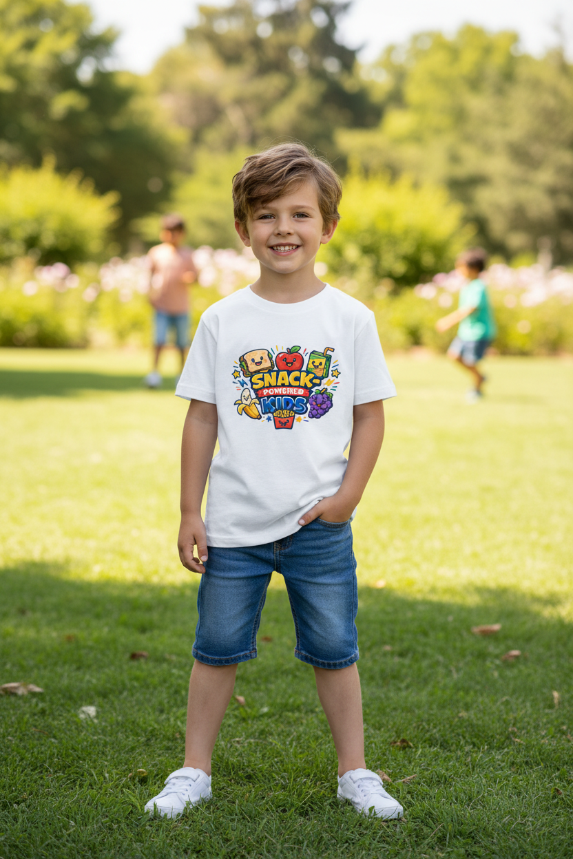 Snack Powered Kids’ Crewneck Short Sleeve T-Shirt